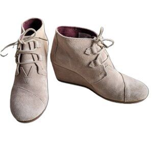 TOMS Kala Suede Wedge Ankle Booties Women’s Size 9.5